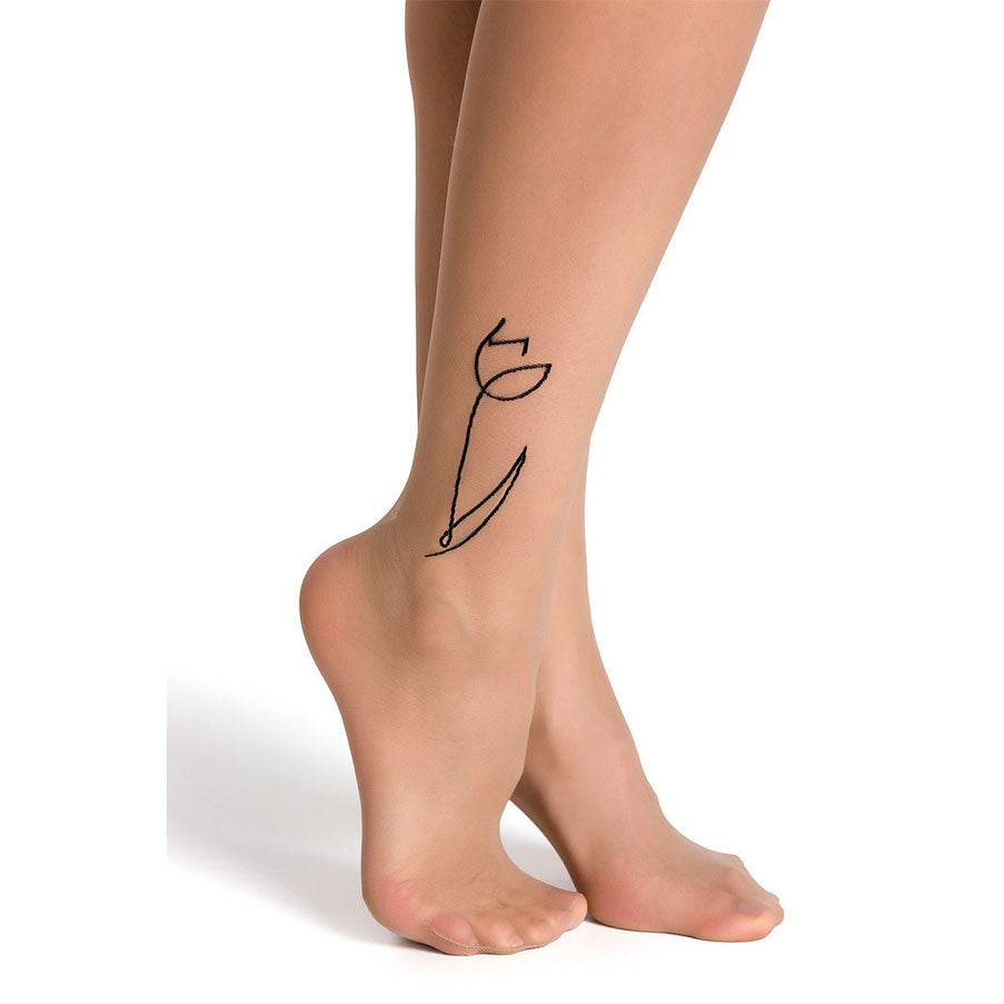 Collants effet tatouage Carole, noisette - Gabriella