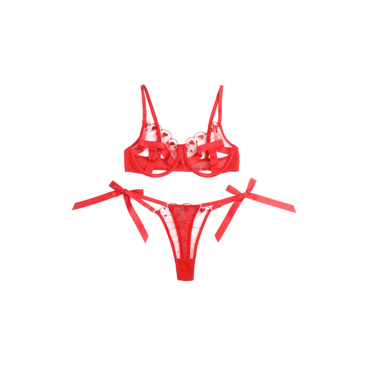 Ensemble de lingerie soutien-gorge et string, rouge - Paris Hollywood
