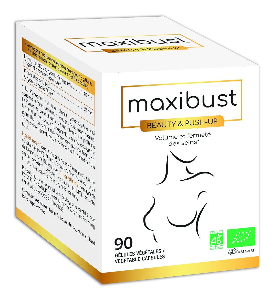 Volume et fermeté des seins MaxiBust Beauty et Push-Up, 90 gélules - Nutri Expert