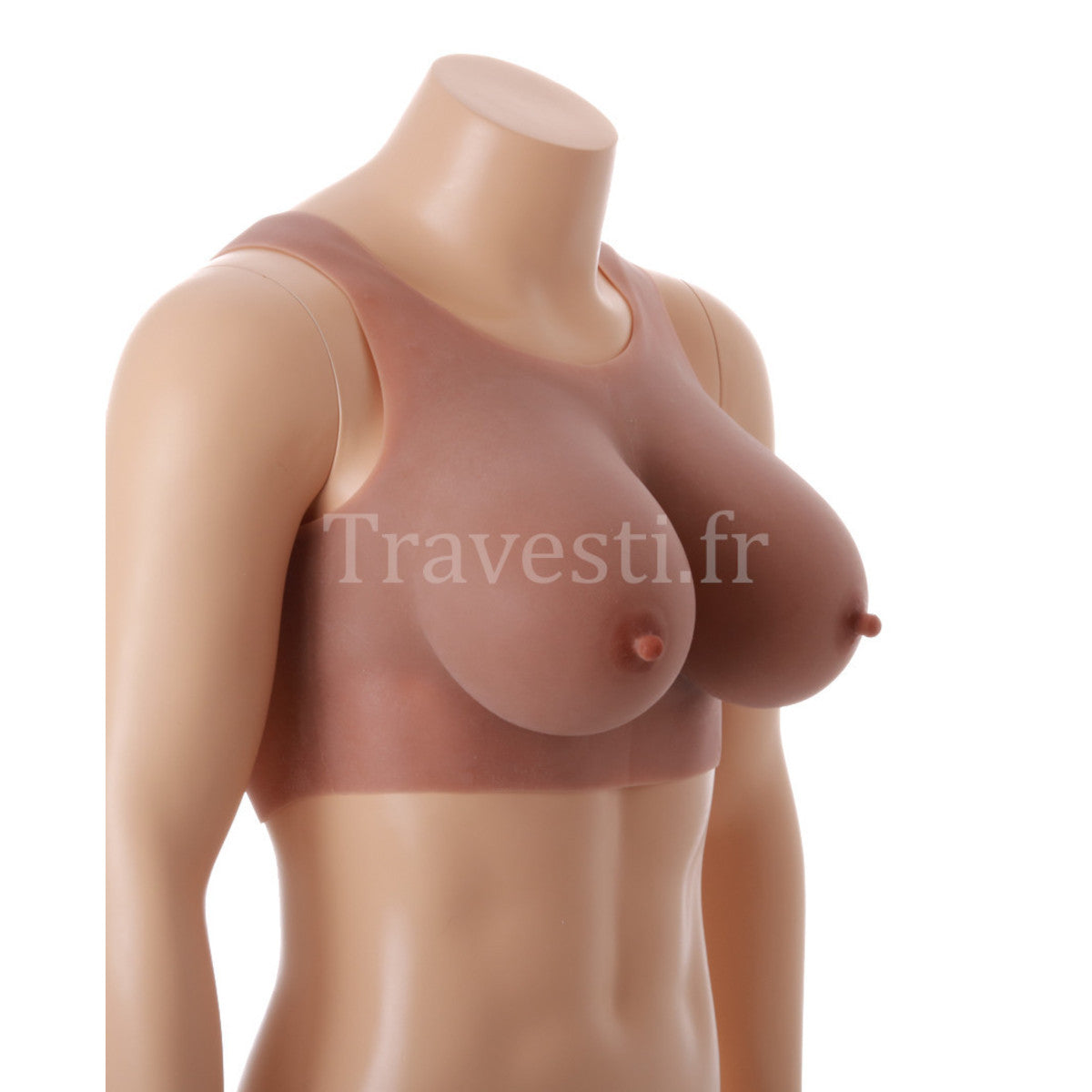 Poitrine à col rond, bonnet G, hâle léger