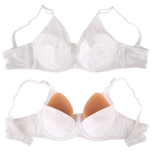 Soutien-gorge à poches pour prothèses mammaire Brace, blanc - CrossGearX