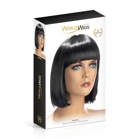Perruque courte au carré pour travestis Sophie, brun - World Wigs