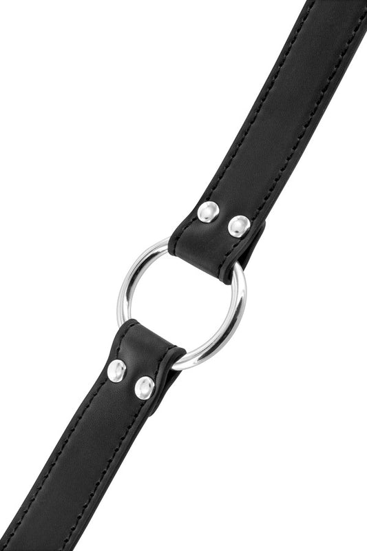 Bâillon anneau écarteur de bouche en métal, noir - Fetish Tentation