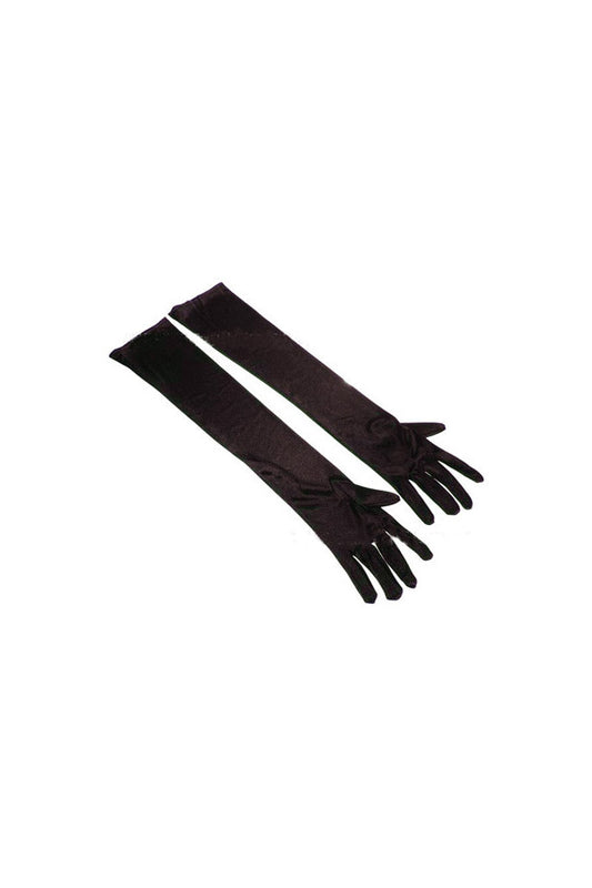Gants longs en satin, noir - Paris Hollywood