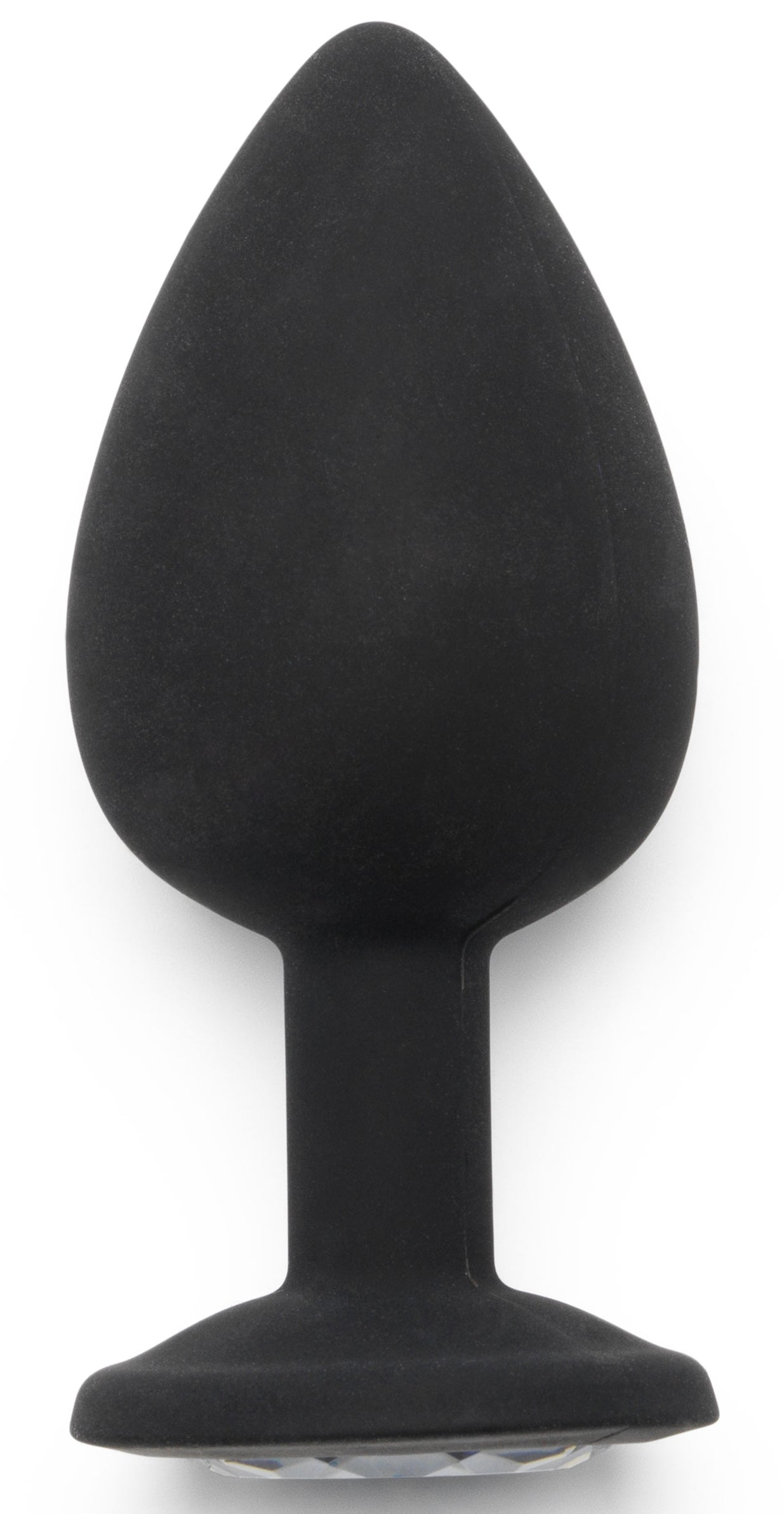 Plug anal bijou transparent Diamond Booty taille L, noir marque ToyJoy vu face