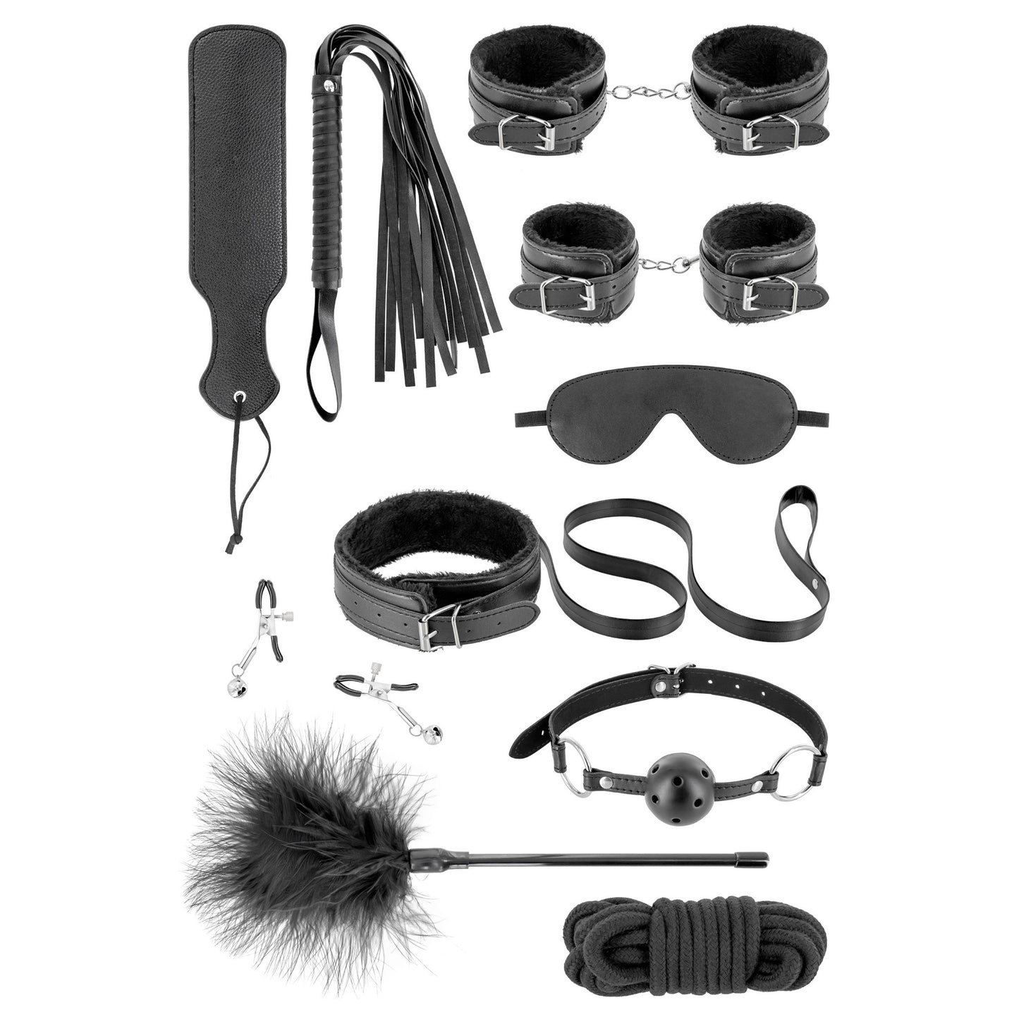 Coffret bondage SM en cuir vegan, 10 pièces - Fetish Tentation