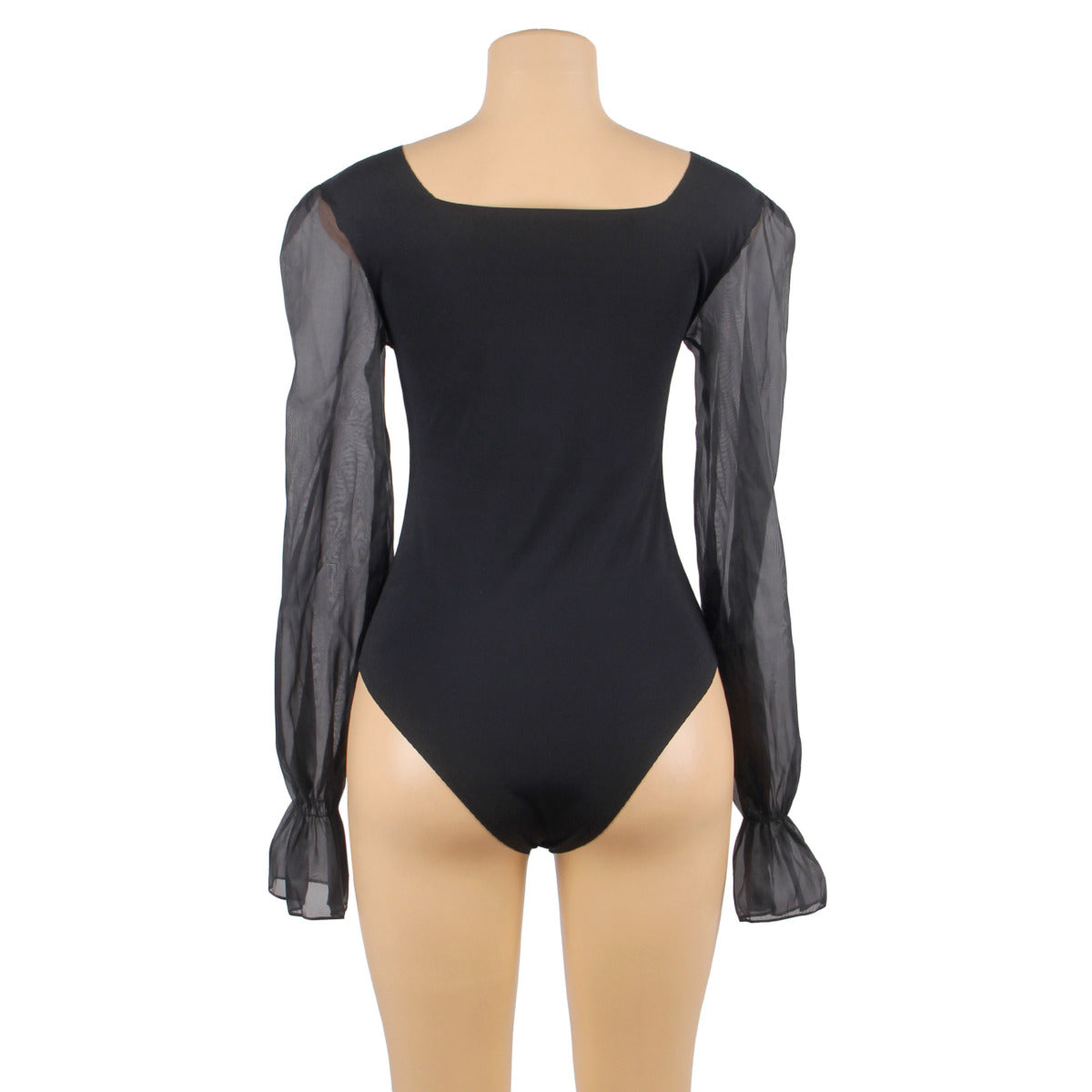 Body manches longues bouffantes, noir - Paris Hollywood