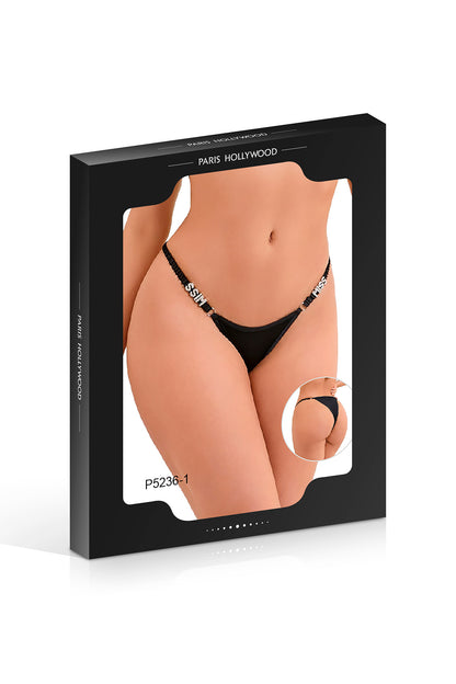 String à strass Miss, noir - Paris Hollywood