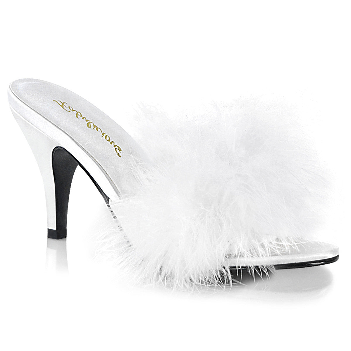 Mules Amour-03, satin blanc - Fabulicious