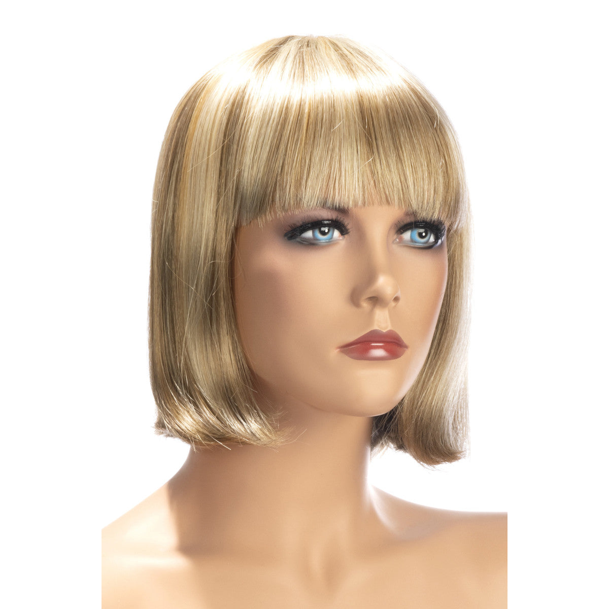 Perruque courte au carré pour travestis Sophie, blond avec mèches - World Wigs