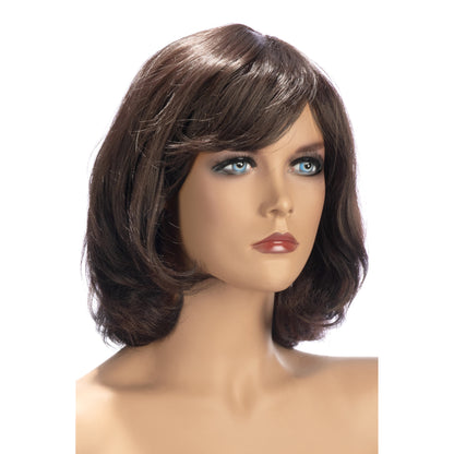 Perruque mi-longue pour travestis, châtain - World Wigs