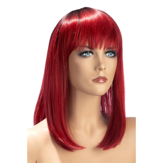 Perruque longue pour travestis Elvira, rouge - World Wigs