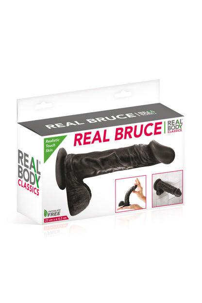 Gode ventouse réaliste 23 cm Real Bruce, noir - Real Body