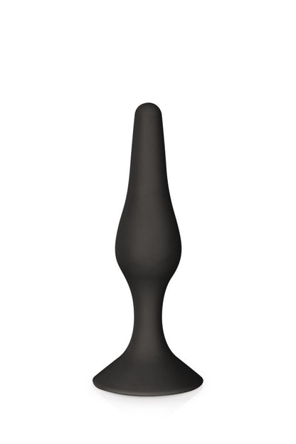 Plug anal doux en silicone 12,5 cm taille M, noir - Glamy