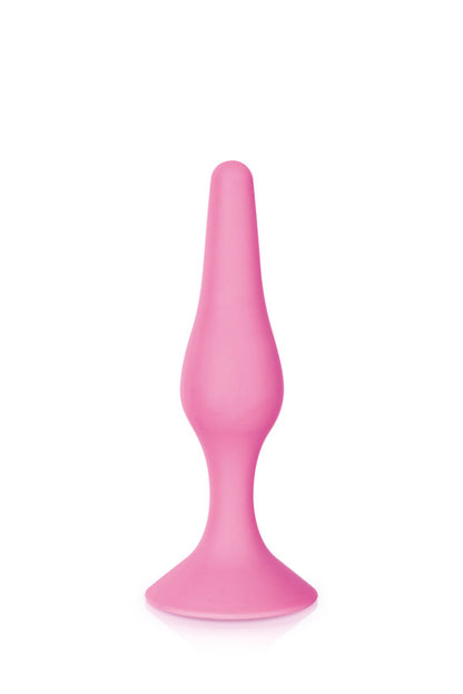 Plug anal doux en silicone 12,5 cm taille M, rose - Glamy