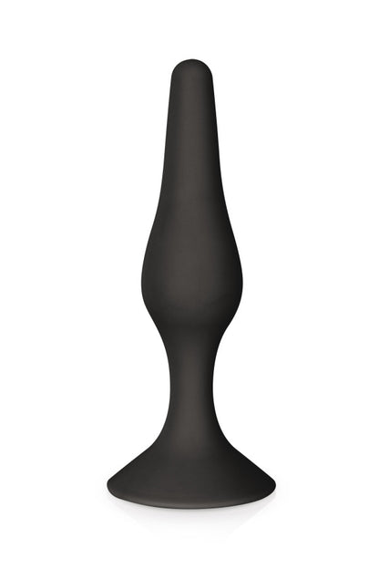 Plug anal doux en silicone 15 cm taille L, noir - Glamy