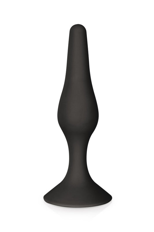 Plug anal doux en silicone 15 cm taille L, noir - Glamy