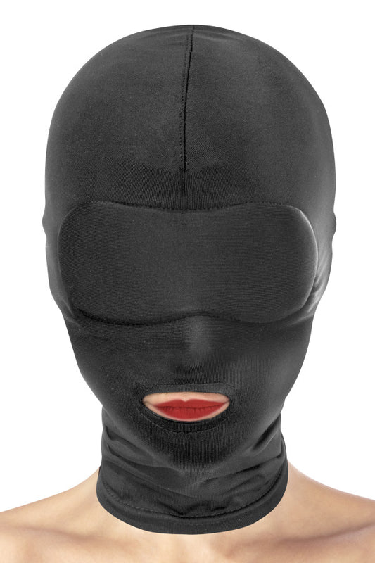 Cagoule extensible ouverture bouche, noir - Fetish Tentation