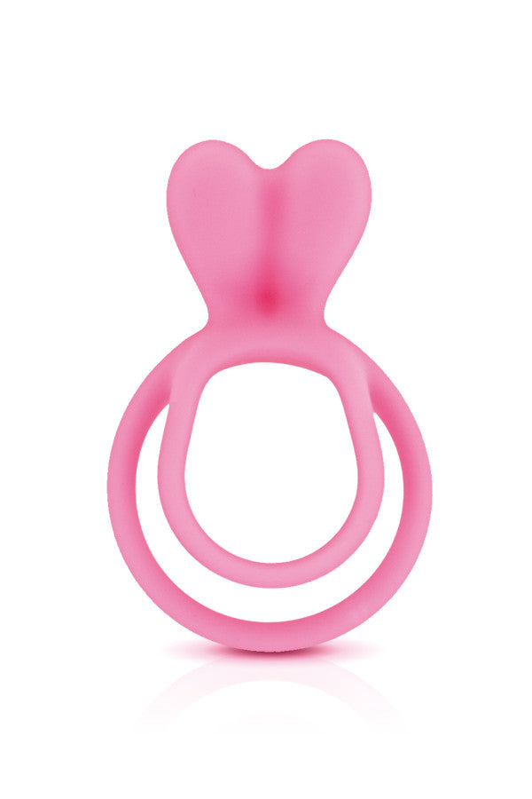 Double cockring en silicone, rose - Glamy