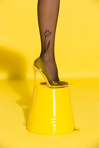 Collants effet tatouage Carole, noir - Gabriella