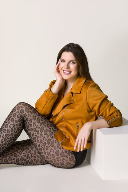 Collants à motif léopard Caty, noir - Gabriella