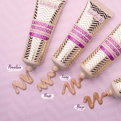 Fond de teint mat et couvrant Camouflage, beige doré - Lovely
