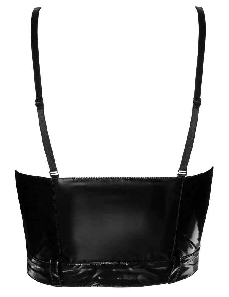 Top vinyle avec martingale, noir - Black Level