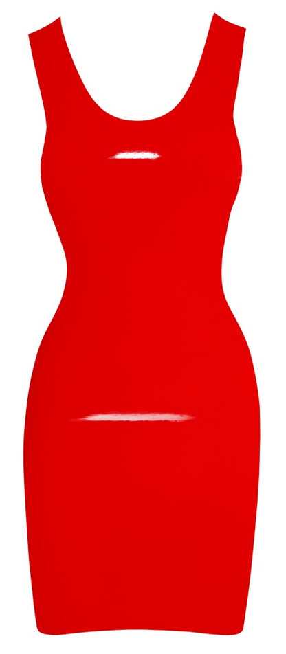 Robe moulante en latex, rouge - Late X