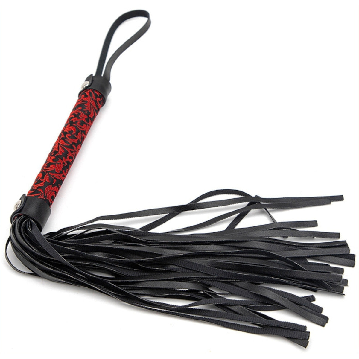 Martinet en simili cuir Tang, noir et rouge - Correct Me