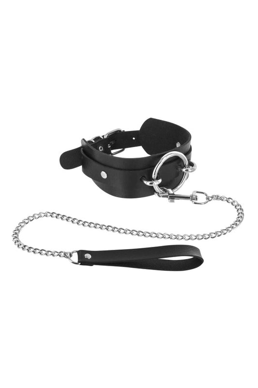 Collier d'appartenance BDSM avec laisse - Fetish Tentation