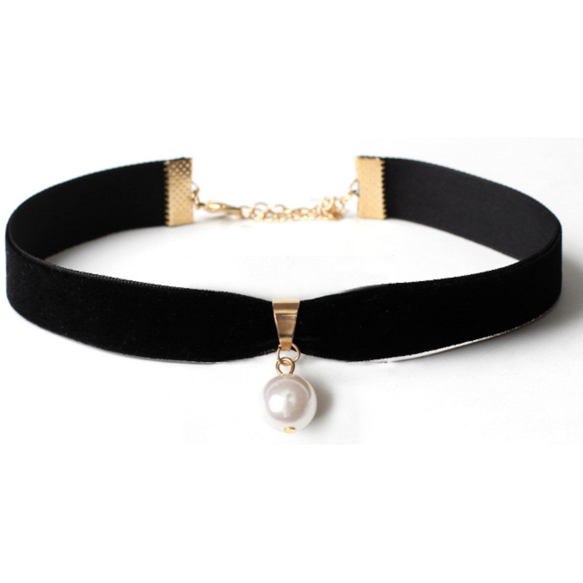 Ras de cou en velours avec perle