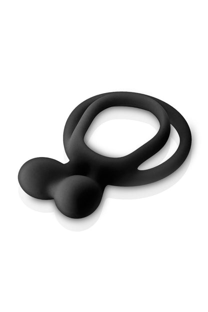 Double cockring en silicone, noir - Glamy