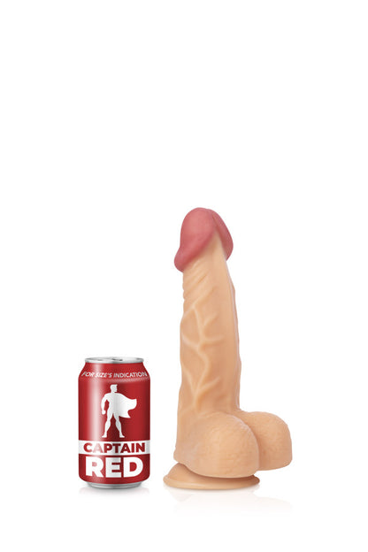 Gode réaliste à ventouse The Amazing, chair - Captain Red