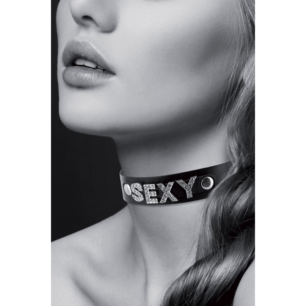 Collier en simili cuir et strass Sexy - Bijoux pour toi