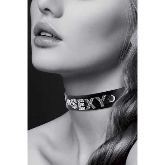 Collier en simili cuir et strass Sexy - Bijoux pour toi