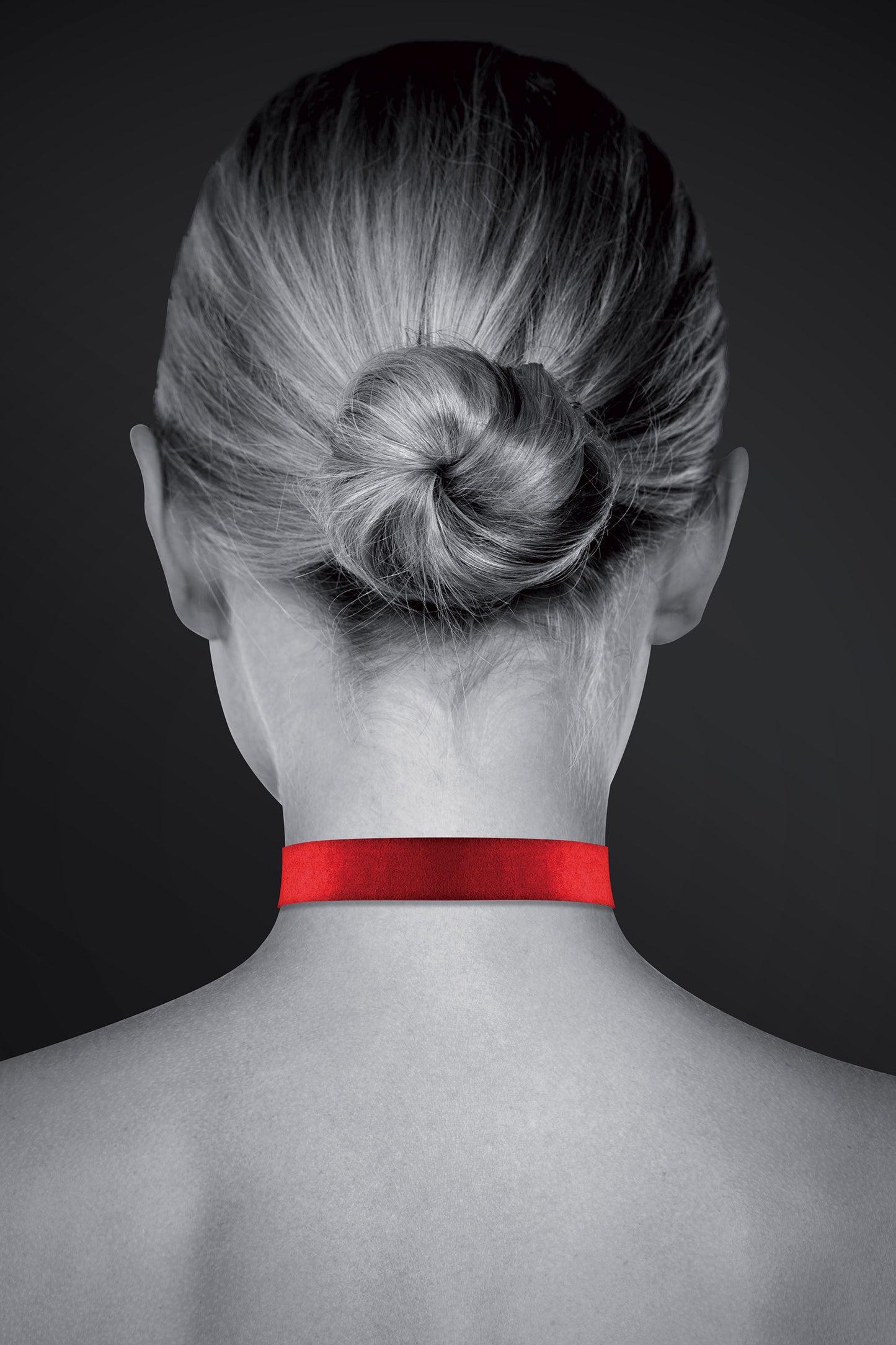 Collier en simili cuir avec cadenas cœur argenté, rouge - Bijoux pour toi