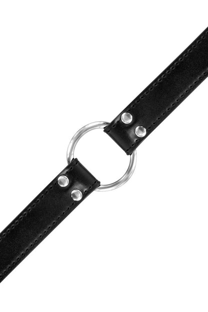 Bâillon anneau écarteur de bouche en métal, noir - Fetish Tentation