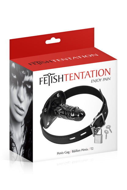 Bâillon pénis long, 9,5 cm - Fetish Tentation