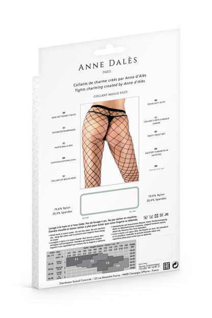 Collants à résille large Ginna, noir - Anne Dalès