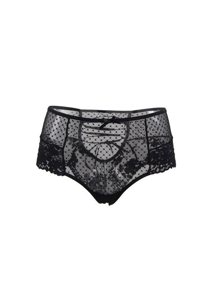 Tanga taille haute avec laçage, noir - Paris Hollywood