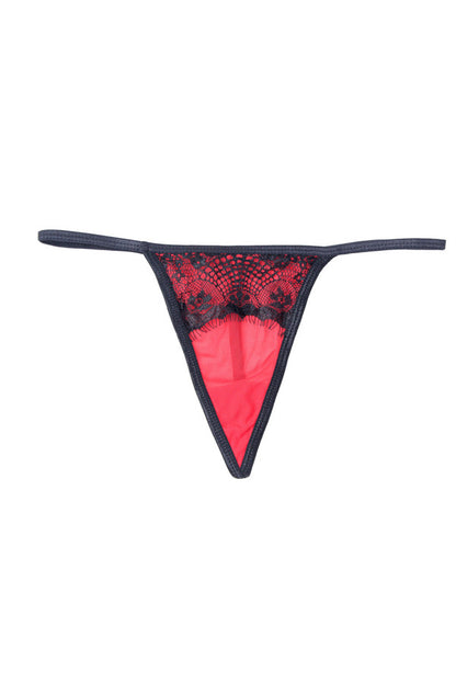 Porte-jarretelles et string, noir et rouge - Paris Hollywood