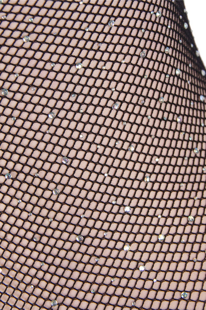 Body en résille avec strass, noir - Paris Hollywood