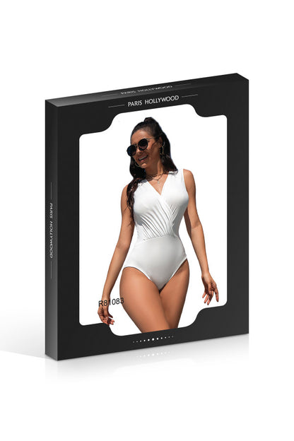 Body drapée avec zip, blanc - Paris Hollywood