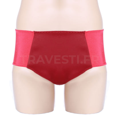 Ma culotte transgenre est une culotte gaff conçue pour toutes les femmes trans qui veulent dissimuler le spectre masculin. La culotte est fabriquée par les expertes de Petit Cyclone. Modèle rouge.