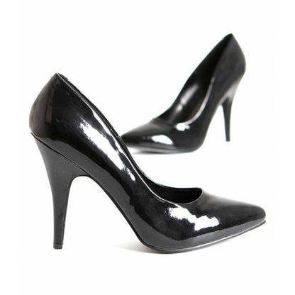 Escarpins grande taille en simili cuir, noir verni - Sois Belle