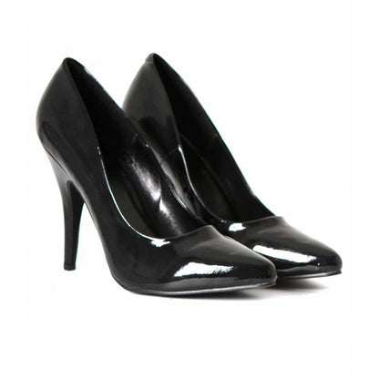 Escarpins grande taille en simili cuir, noir verni - Sois Belle