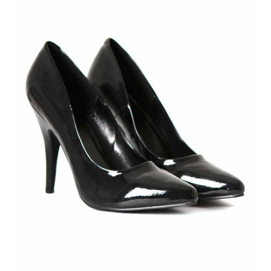 Escarpins grande taille en simili cuir, noir verni - Sois Belle