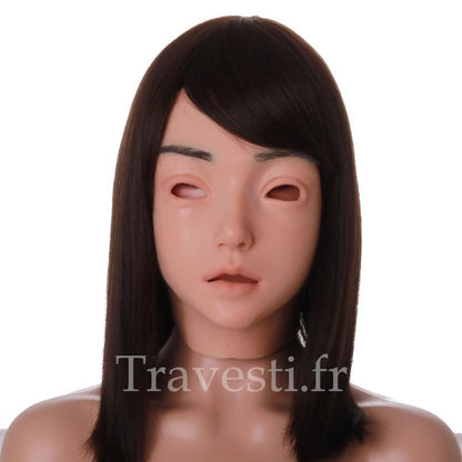 Masque complet de femme en silicone alimentaire ultra-réaliste, teint très clair