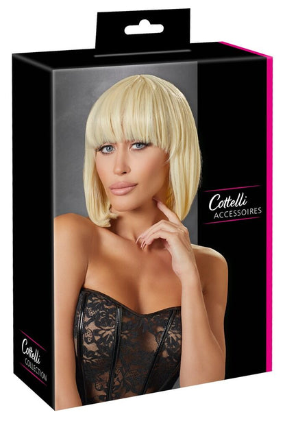 Perruque carré plongeant, blond platine marque Cottelli Accessoires dans son packaging