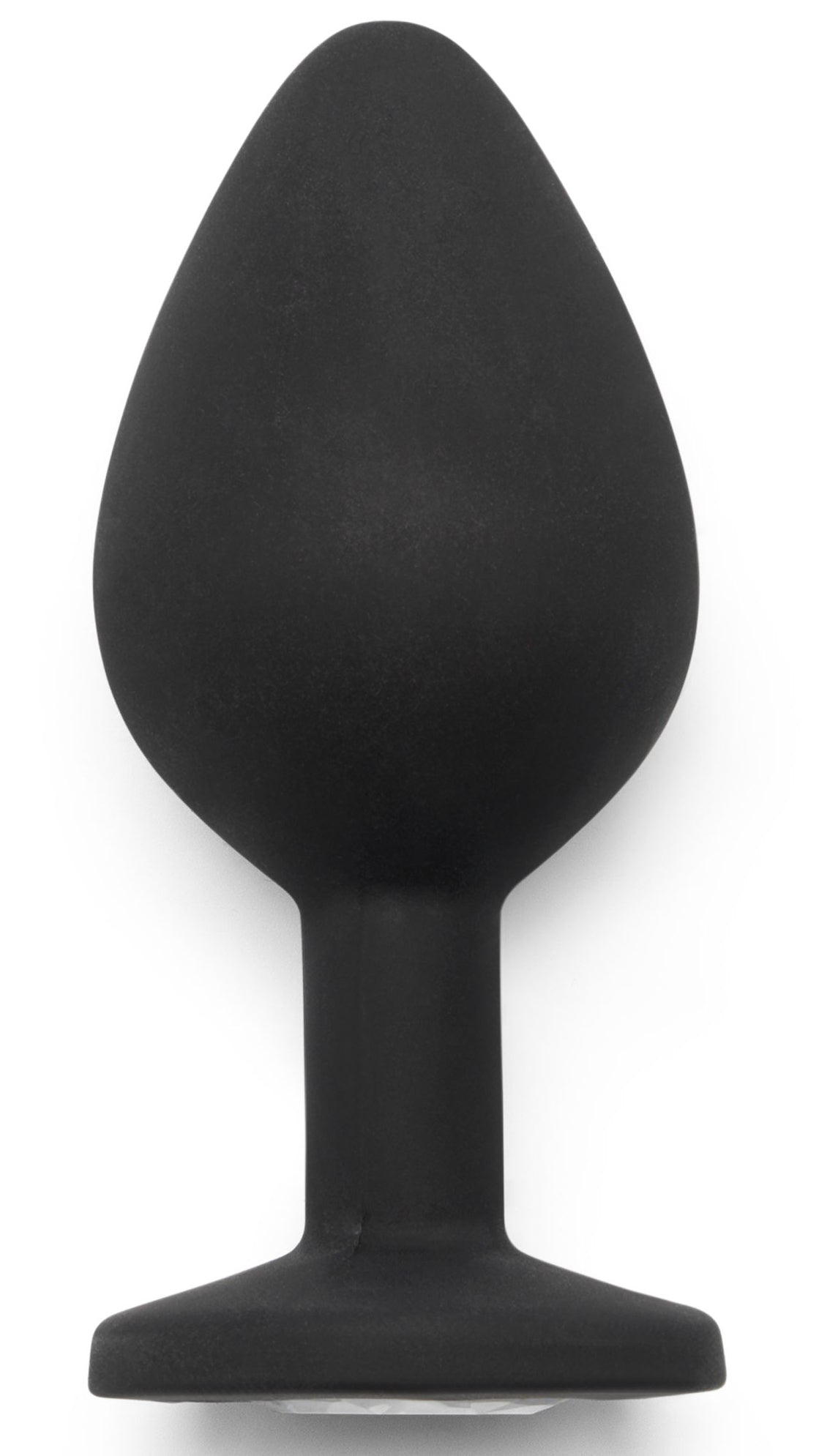 Plug anal bijou transparent Diamond Booty taille M, noir marque ToyJoy vu de face